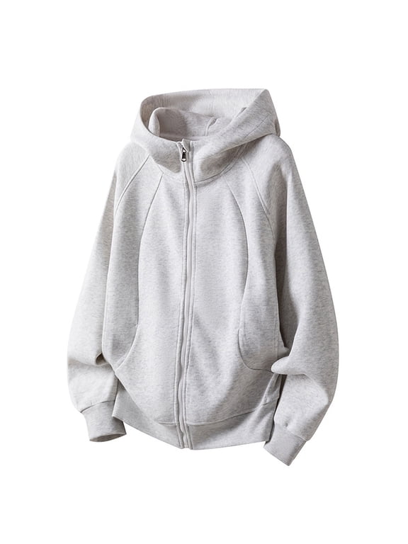,Men's Long Sleeve Full Zip Hoodies Oversized Turtleneck Hooded Jackets Workout Crop Sweatshirts with Pockets Grey L