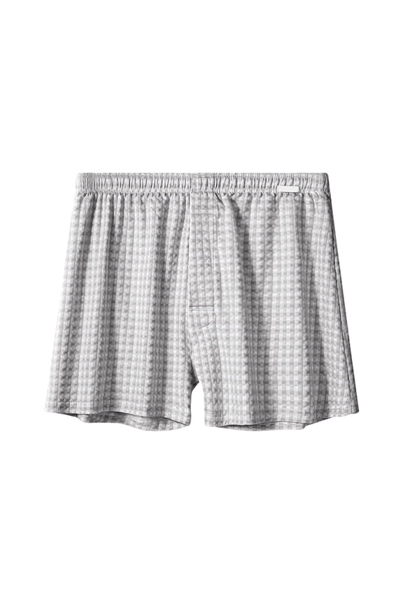 Men's Loose Fitting Underwear Pure Cotton Home Sleepwear Flat Angle Breathable Plus Size Shorts Boxers Briefs Grey XXXL