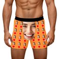 thumbnail image 1 of KHONTS Men's Personalized Boxers Husband Boyfriend Funny Boxers Valentine's Day Birthday for Him Orange L, 1 of 8