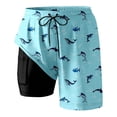 thumbnail image 1 of KHONTS Men's Plus Size Swim Trunks Inseam with Compression Liner Quick Dry Beach Shorts Board Shorts Swimwear 04-Light Blue XL, 1 of 3