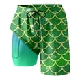 thumbnail image 1 of KHONTS Men's Plus Size Swim Trunks Inseam with Compression Liner Quick Dry Beach Shorts Board Shorts Swimwear 06-Green M, 1 of 3