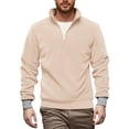 thumbnail image 1 of KHONTS Men's Quarter Zip Polar Fleece Pullover Sweatshirts Long Sleeve Half Zip Fleece Jacket Thermal pullovers White XL, 1 of 9