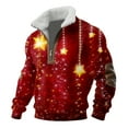 thumbnail image 1 of KHONTS Men's Santa Quarter Zip Pullover Sweatshirt Lined Funny Christmas Printed Tops Long Sleeve Xmas Casual Holiday Tee Shirts 2-Brick Red XL, 1 of 3
