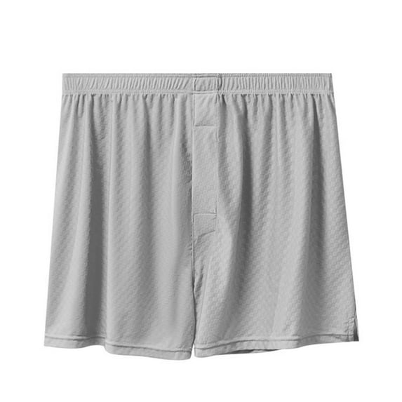 KHONTS Men's Satin Boxer Briefs Soft Stretch Breathable Underpants with Moisture Wicking High Elasticity Underwear Grey XXXL