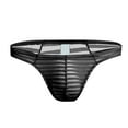 thumbnail image 1 of KHONTS,Men's Sexy Thong Underwear Low Rise Lace Bikini T-Back G-String Panties Black S, 1 of 3