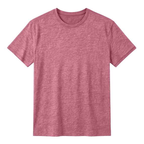 KHONTS Men's Shirts Short Sleeve T-Shirt Casual Crew Neck Plain Tee Soft Moisture Wicking Basic Tee Shirts Pink XXXL