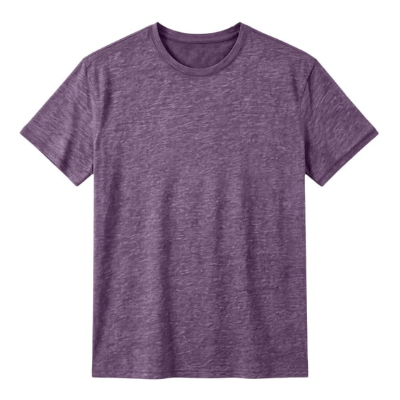KHONTS Men's Shirts Short Sleeve T-Shirt Casual Crew Neck Plain Tee Soft Moisture Wicking Basic Tee Shirts Purple XL