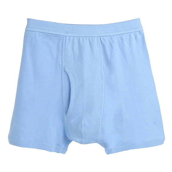 KHONTS,Men's Side Opening Underwears Cotton Stretch Moisture Wicking Boxer Briefs Soft and Breathable Seniors Underpants Blue XL