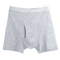 thumbnail image 1 of KHONTS,Men's Side Opening Underwears Cotton Stretch Moisture Wicking Boxer Briefs Soft and Breathable Seniors Underpants Grey XXXL, 1 of 2
