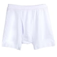 thumbnail image 1 of KHONTS,Men's Side Opening Underwears Cotton Stretch Moisture Wicking Boxer Briefs Soft and Breathable Seniors Underpants White XL, 1 of 3