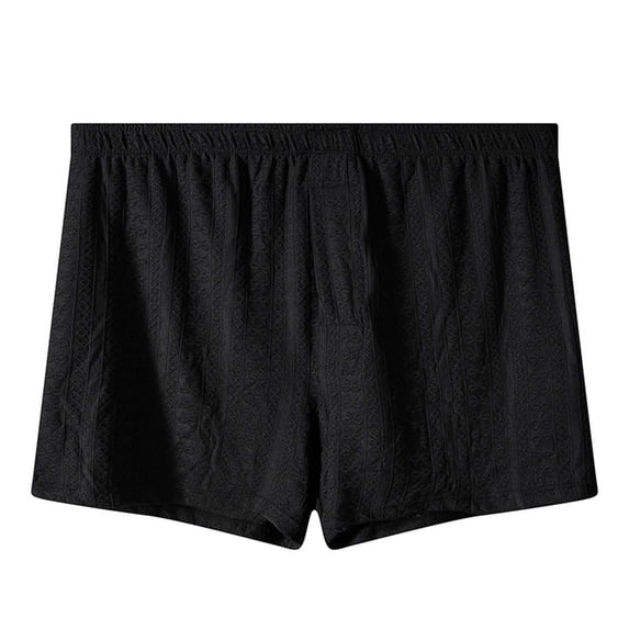 KHONTS Men's Soft Jacquard Underwear Boxer Briefs Breathable Moisture Wicking Underwear Black XL