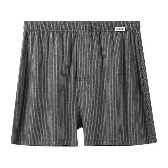 KHONTS,Men's Super Soft Premium Organic Cotton Boxer Shorts Loose Fit Button Open Fly Underwears Dark Gray XXXL