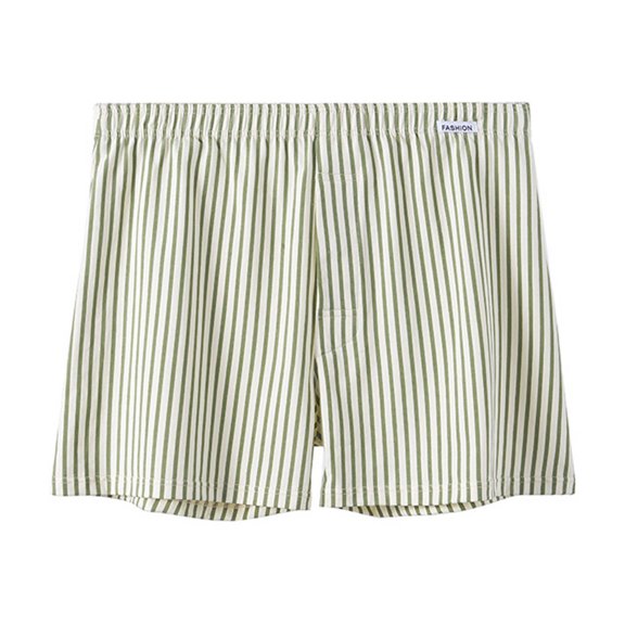 KHONTS,Men's Super Soft Premium Organic Cotton Boxer Shorts Loose Fit Button Open Fly Underwears Green XL