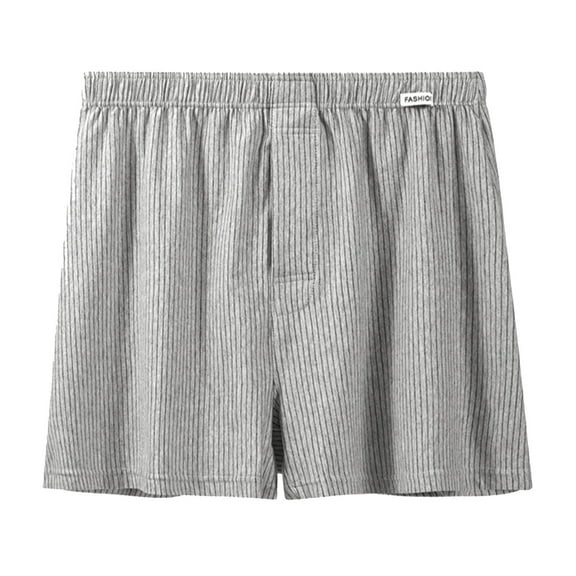 KHONTS,Men's Super Soft Organic Cotton Boxer Shorts Loose Fit Button Open Fly Underwears Grey XL