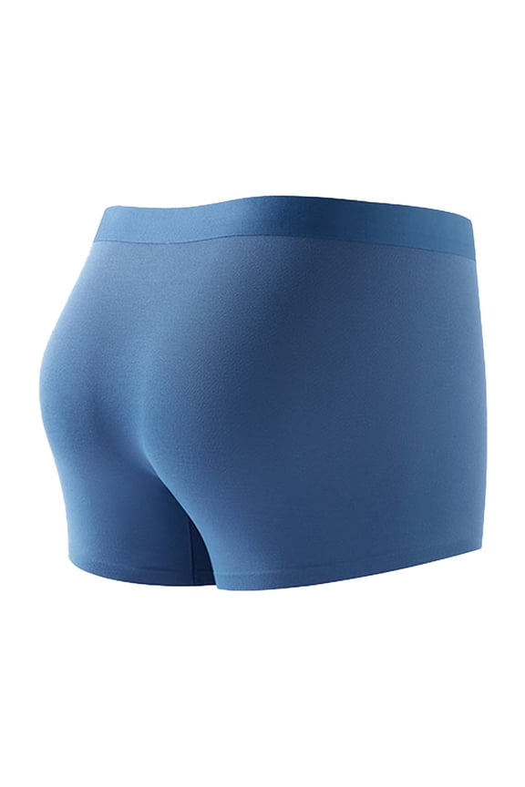 Men's Underwear Soft Modal Support Pouch Trunks Moisture Wicking Boxer Briefs Seamless Short Leg Underpants Blue XL