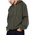 thumbnail image 1 of KHONTS Men's Washed Work Jackets Workwear Coats Relaxed Fit Winter Hooded Utility Jacket Green XL, 1 of 7
