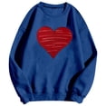 thumbnail image 1 of KHONTS Men's Women's Valentine's Day Sweatshirts Casual Long Sleeve Crew Neck Tops Fall Sweet Heart Couple Outfits Blue L, 1 of 5