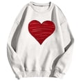 thumbnail image 1 of KHONTS Men's Women's Valentine's Day Sweatshirts Casual Long Sleeve Crew Neck Tops Fall Sweet Heart Couple Outfits White XL, 1 of 5