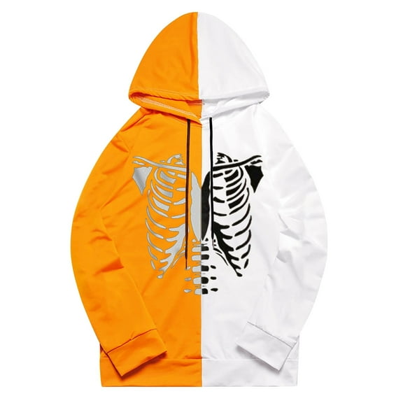 KHONTS Men's Zip up Hoodies Graphic Long Sleeve Pullover Hooded Sweatshirts Western Streetwear Pullovers Yellow L