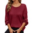 thumbnail image 1 of KHONTS Oversized Sweater for Women 2025 Fashion Crewneck Long Sleeve Pullover Tops Waffle Knit Tops Fall Trendy Sweatshirts XL, 1 of 4