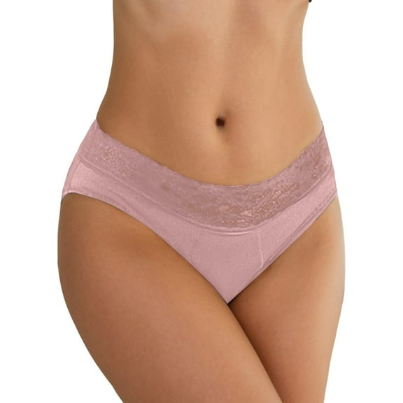 KHONTS Period Panties for Women Lace Cheeky Classic Underwear Lightweight Smooth Month Cycle Briefs Light Purple S
