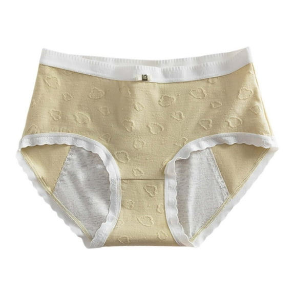 KHONTS Period Underwear for Women High Waist Seamless Panties Breathable Thin Comfy Soft Leak Proof Pants for Daily Wear Khaki M