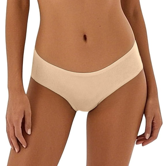 KHONTS Period Underwear for Women Hipster Leak Proof Panties Low Rise Cheeky Breathable Soft Invisible Briefs Beige XXL