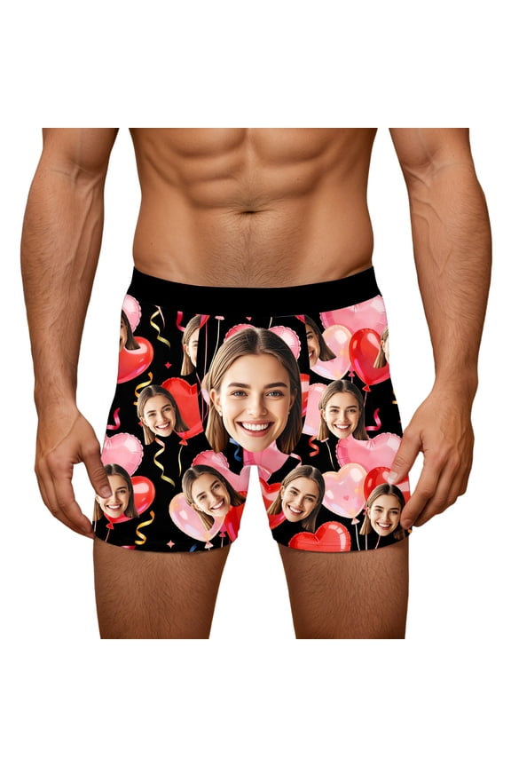Personalized Boxers for Men Husband Boyfriend Funny Boxers for Men Valentine's Day Birthday for Him 02-Black S