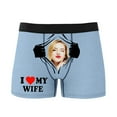 thumbnail image 1 of KHONTS Personalized Men's Funny Face Boxer Your Photo on Custom Underwear for Men I Love My Wife Light Blue M, 1 of 5