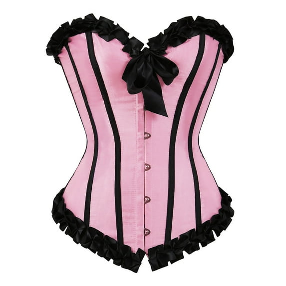 KHONTS,Plus Size Corsets for Women Black Bustier Lingerie for Halloween Costume Dress Pink XXXXL
