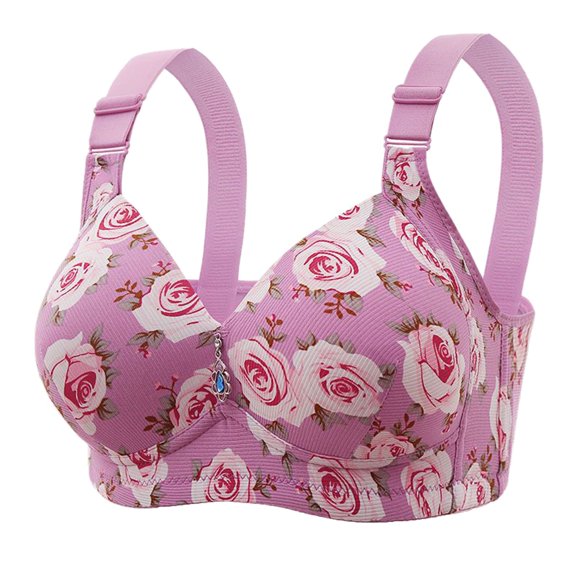 KHONTS Plus Size Push up Bras for Women Lush Lifting Supportive Bra Soft Comfy Anti-Sagging Elegant Gathering Bralettes Purple 42