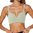 thumbnail image 1 of KHONTS Plus Size Push up Bras for Women Seamless Comfort Bras for Wireless T Shirt Bra Support Lift Thin Soft Bralettes for Everyday Wear Green 85C, 1 of 4