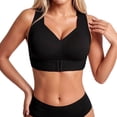 thumbnail image 1 of KHONTS Posture Bra for Women Wireless Bra Wide Strap Back Support Full Coverage Bralettes Black XXL, 1 of 7
