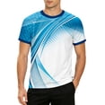 thumbnail image 1 of KHONTS Printed Short Sleeve T Shirts for Men Tennis Crew Neck Tee Summer Fashion Plus Size Tops Blue L, 1 of 3