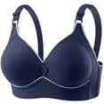 thumbnail image 1 of KHONTS Push up Bras for Seniors Women No Underwire Full Coverage Bra Comfort Wireless Anti-Sagging Breathable Bralettes Dark Blue 40, 1 of 2