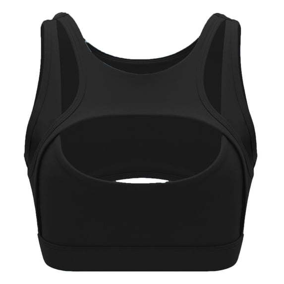 KHONTS Push up Supportive Sports Bras for Women Hollow Crop Tops Workout Fitness Yoga Bralettes Black XXL