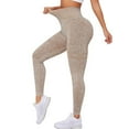 thumbnail image 1 of KHONTS Scrunch Lifting Leggings for Women Tummy Control High Waisted Workout Gym Seamless Trousers Beige S, 1 of 6