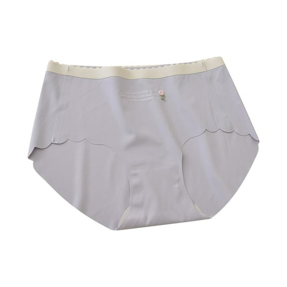 KHONTS Seamless High Waisted Underwear for Women Cheeky Underwear Wave Edge No Show Hipster Panties Light Blue One Size