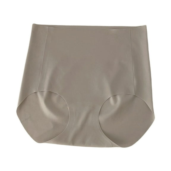 KHONTS Seamless High Waisted Underwear for Women No Show Full Coverage Panties Briefs Grey L