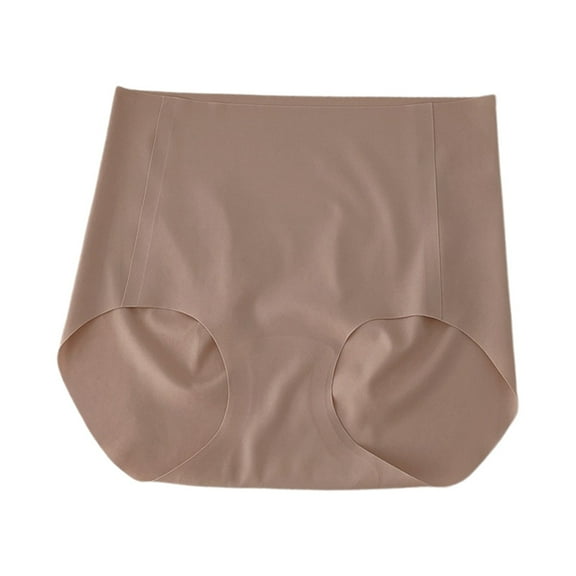 KHONTS Seamless High Waisted Underwear for Women No Show Full Coverage Panties Briefs Light Pink XL