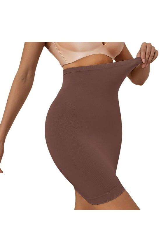 Shapewear Half Slip For Women Under Dress Seamless Tummy Control Slip Skirt Body Shaper Coffee XL