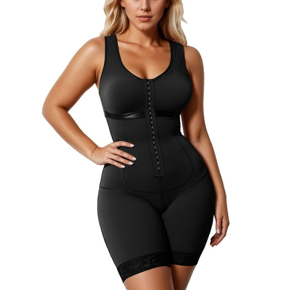 KHONTS,Shapewear Tummy Control High Compression Faja Colombiana Girdle for Women Abdomen Control Black XS