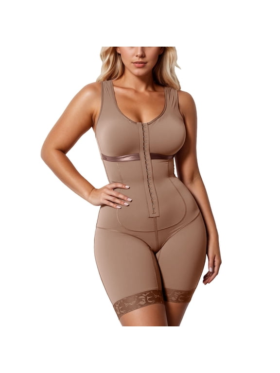 ,Shapewear Tummy Control High Compression Faja Colombiana Girdle for Women Abdomen Control Coffee XS