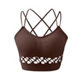 thumbnail image 1 of KHONTS Strap Sports Bras for Women Comfortable Low Impact Tank Sporty Casual Cut out Crossback Sports Gym Bra Coffee One Size, 1 of 5