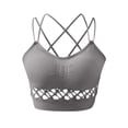 thumbnail image 1 of KHONTS Strap Sports Bras for Women Comfortable Low Impact Tank Sporty Casual Cut out Crossback Sports Gym Bra Grey One Size, 1 of 5
