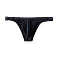 thumbnail image 1 of KHONTS Thongs for Men Soft Comfy Low Waist Underwear Lace Mesh Breathable Briefs Black L, 1 of 4
