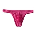 thumbnail image 1 of KHONTS Thongs for Men Soft Comfy Low Waist Underwear Lace Mesh Breathable Briefs Hot Pink XL, 1 of 4