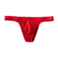thumbnail image 1 of KHONTS Thongs for Men Soft Comfy Low Waist Underwear Lace Mesh Breathable Briefs Red XL, 1 of 4