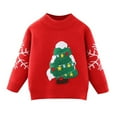thumbnail image 1 of KHONTS Toddler Girls Boys Christmas Sweater Kids Reindeer Pullover Unisex Child Xmas Red Top Clothing 1-7 Years Green 100, 1 of 4