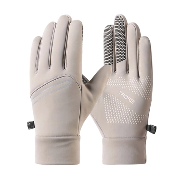 KHONTS Touchscreen Winter Gloves for Men Women Cold Weather Warm Freezer Work Gloves for Running Driving Cycling Hiking Khaki One Size